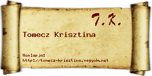 Tomecz Krisztina névjegykártya