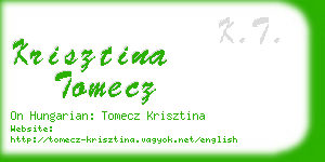 krisztina tomecz business card